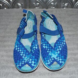 Croft & Barrow Women Shoes Size 8.5M Blue/Teal Memory Foam Slip On Comfort